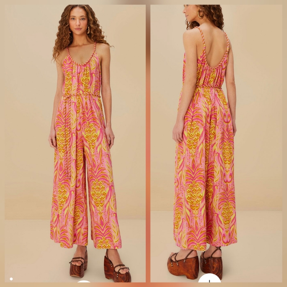 farm rio pink pineapple tapestry lenzing™ ecovero™ euroflax™ Jumpsuit